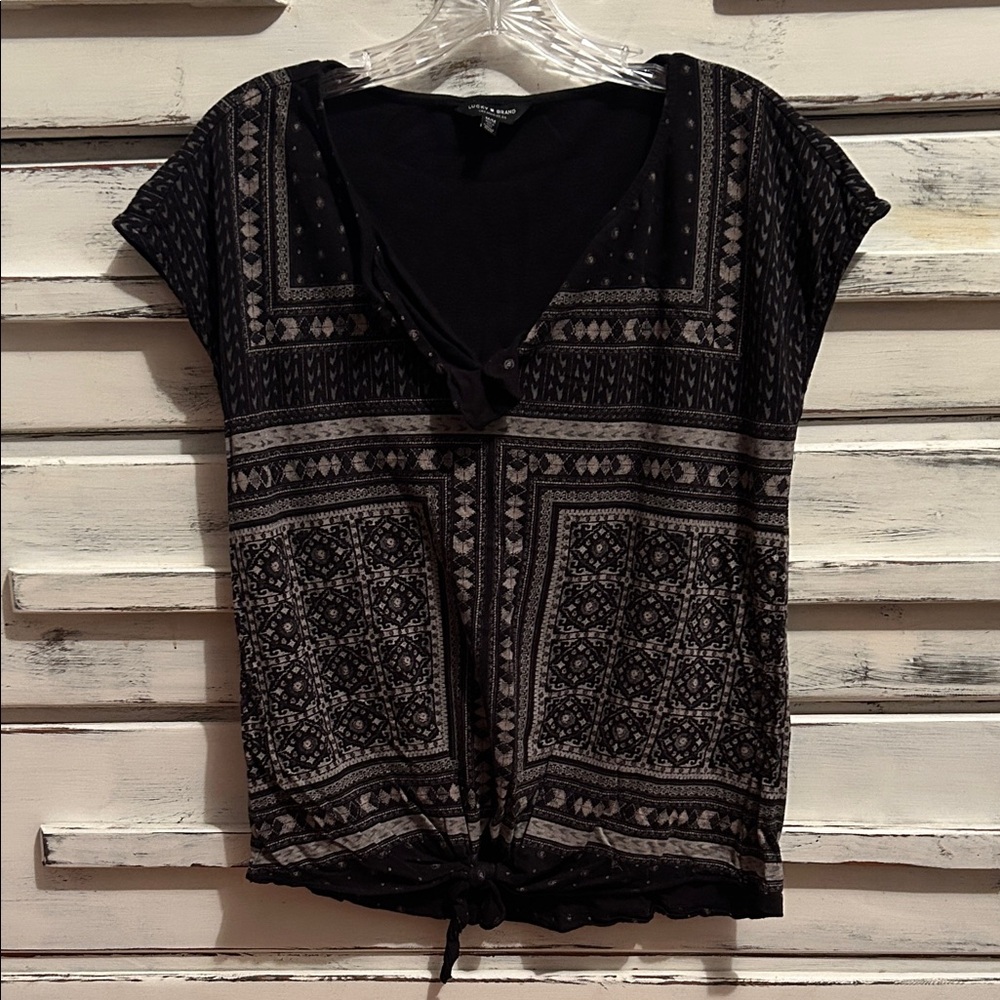Lucky Brand Womens M short sleeve shirt top EC